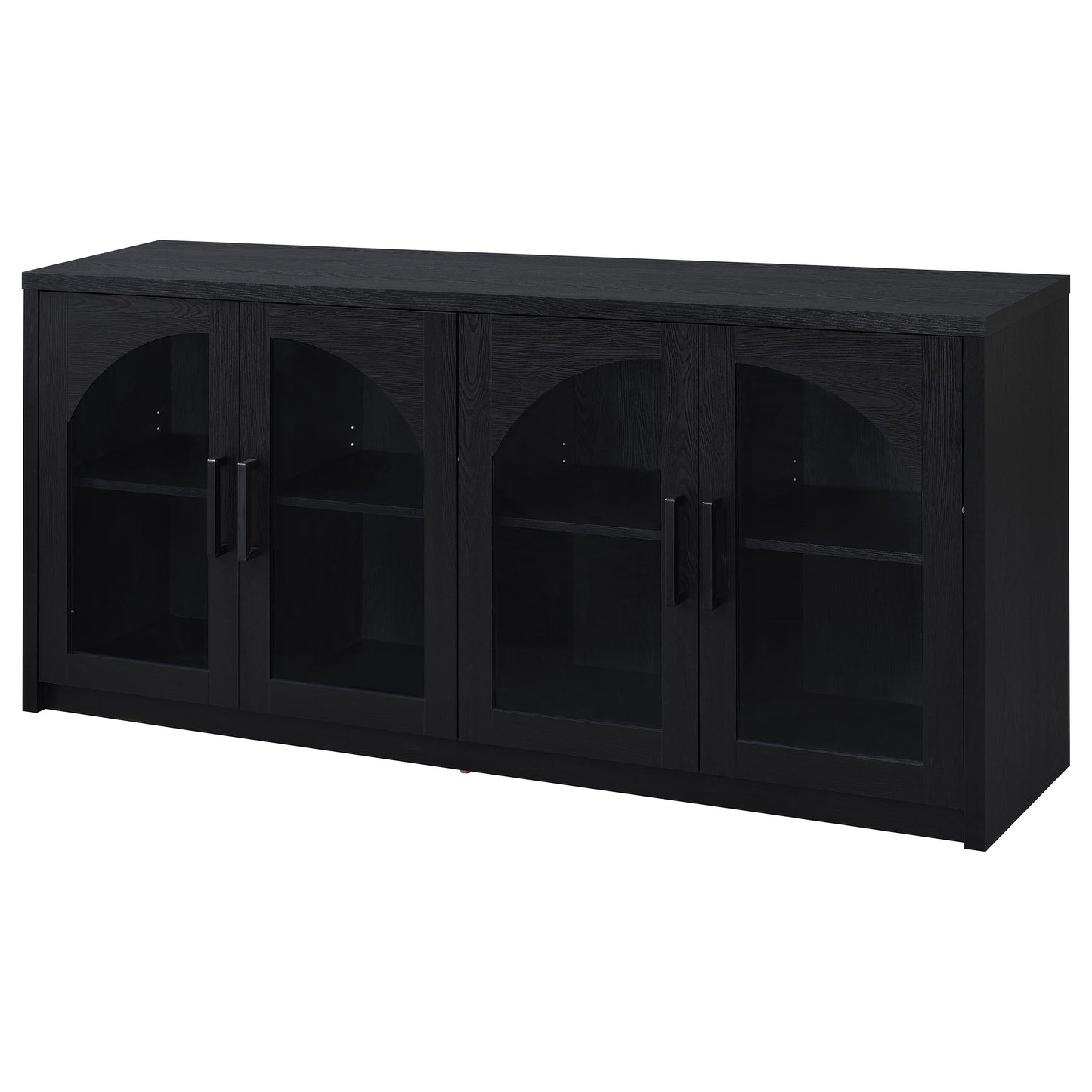 Riva 4-door Dining Sideboard Buffet Storage Credenza Black