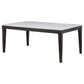 Averill 72-inch Rectangular White Marble Top Dining Table Coffee Bean