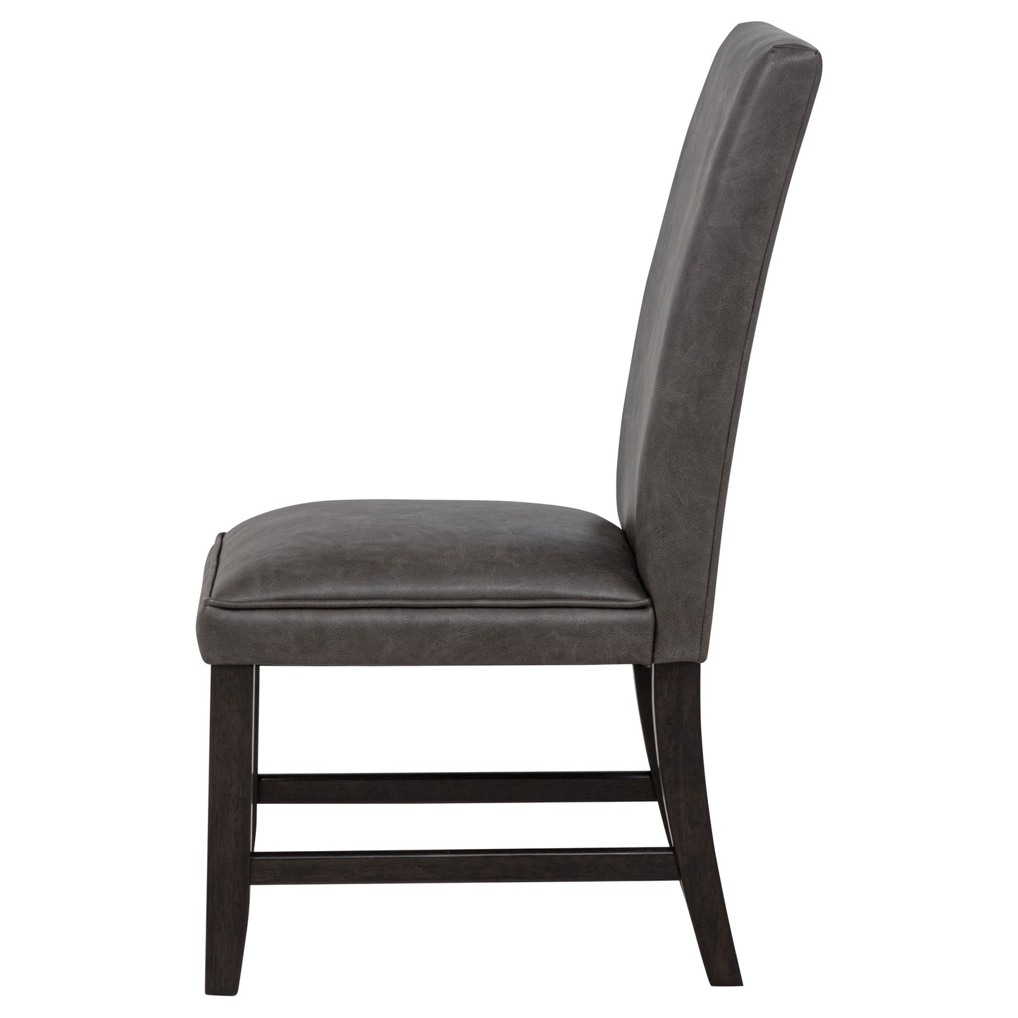 Averill Faux Leatherette Upholstered Dining Side Chair Dark Grey (Set of 2)