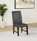 Averill Faux Leatherette Upholstered Dining Side Chair Dark Grey (Set of 2)