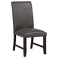 Averill Faux Leatherette Upholstered Dining Side Chair Dark Grey (Set of 2)