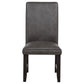 Averill Faux Leatherette Upholstered Dining Side Chair Dark Grey (Set of 2)