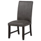Averill Faux Leatherette Upholstered Dining Side Chair Dark Grey (Set of 2)
