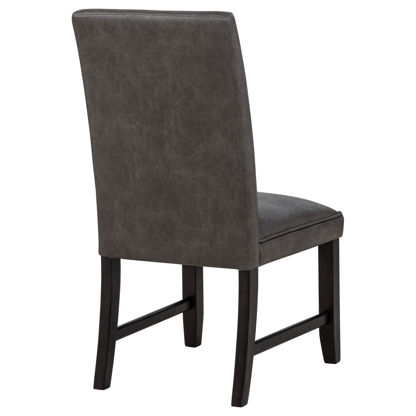Averill Faux Leatherette Upholstered Dining Side Chair Dark Grey (Set of 2)