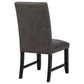 Averill Faux Leatherette Upholstered Dining Side Chair Dark Grey (Set of 2)