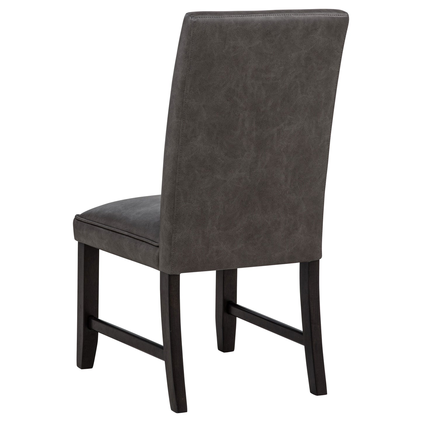 Averill Faux Leatherette Upholstered Dining Side Chair Dark Grey (Set of 2)