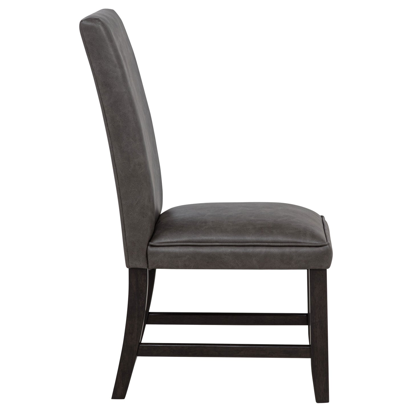 Averill Faux Leatherette Upholstered Dining Side Chair Dark Grey (Set of 2)