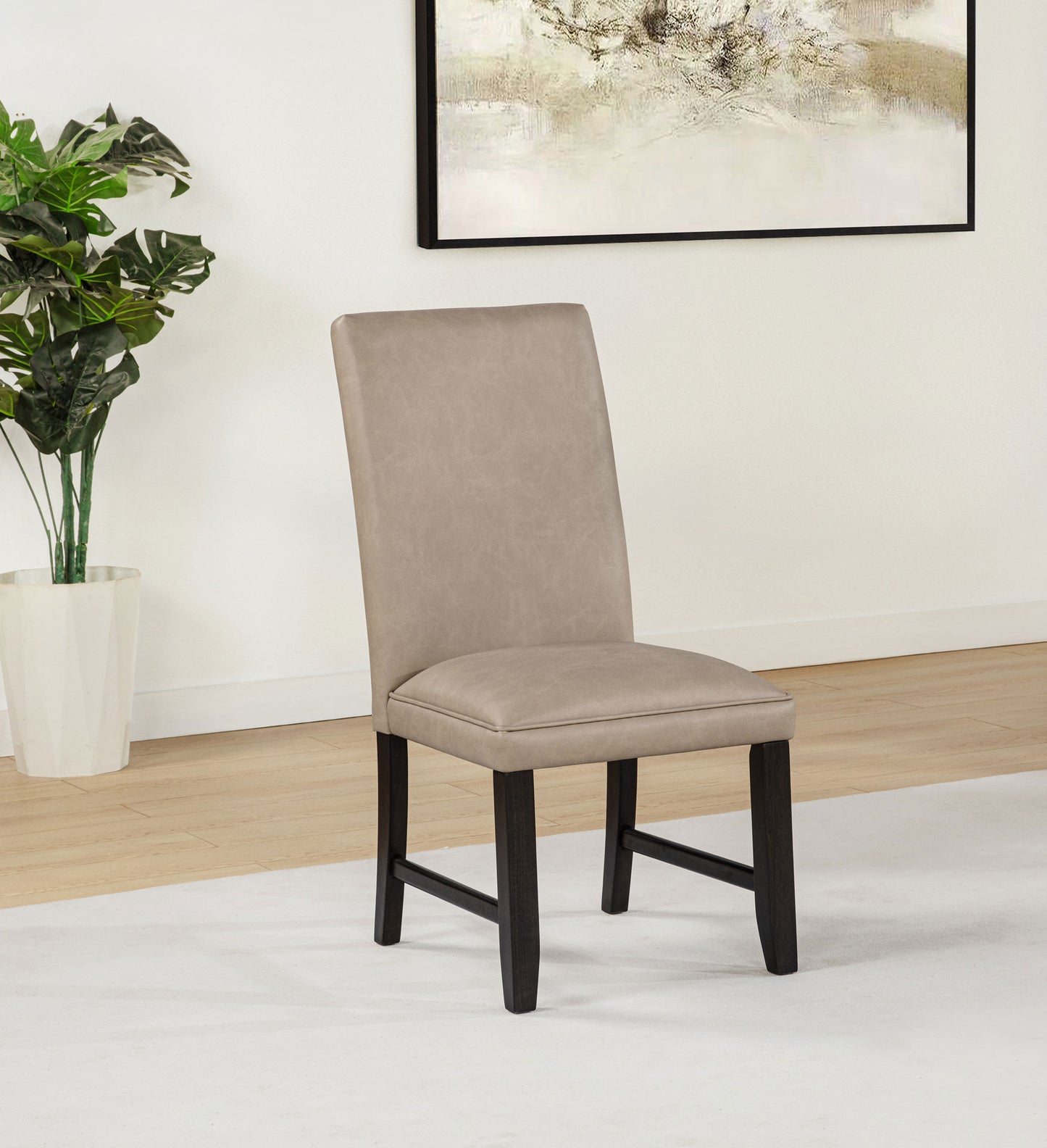 Averill Faux Leatherette Upholstered Dining Side Chair Tan (Set of 2)