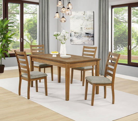 Atwood 5-piece Rectangular Wood Dining Set Warm Brown
