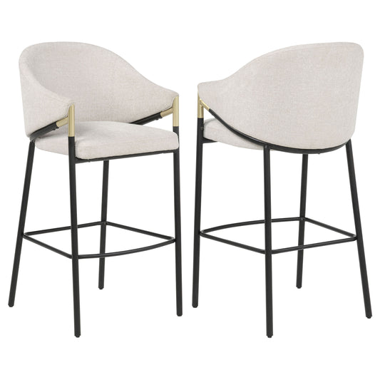 Chadwick Fabric Upholstered Bar Chair Beige (Set of 2)