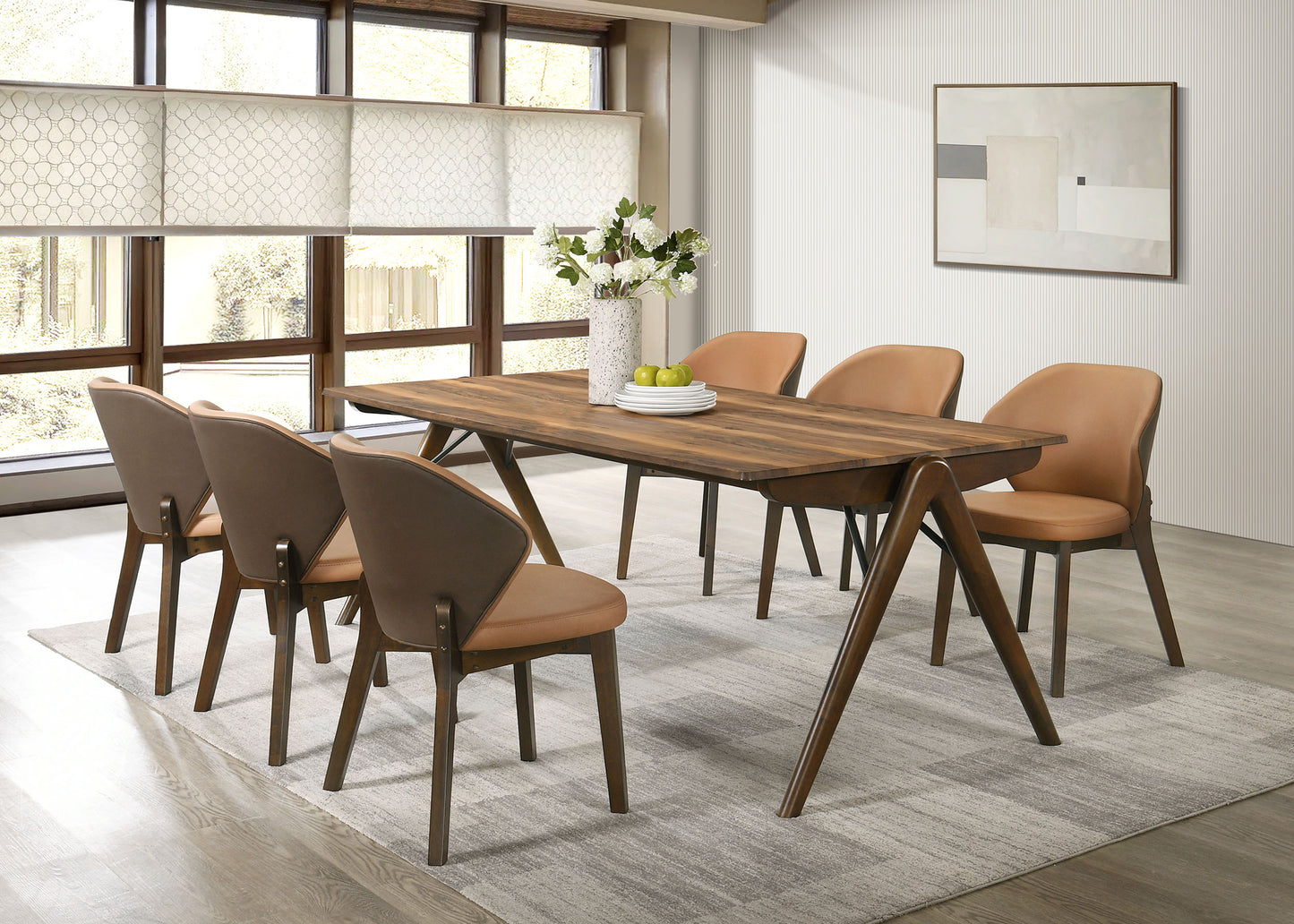 Randolph 82-inch Smart Top Rectangular Dining Table Sheesham and Brown
