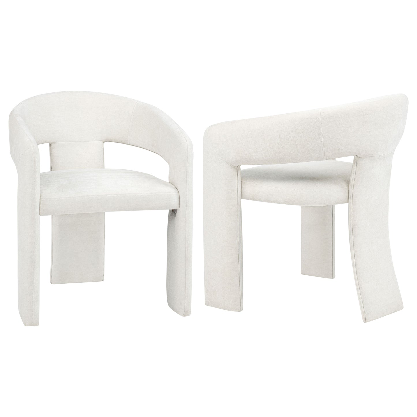 Carlow Upholstered Dining Arm Chair White (Set of 2)