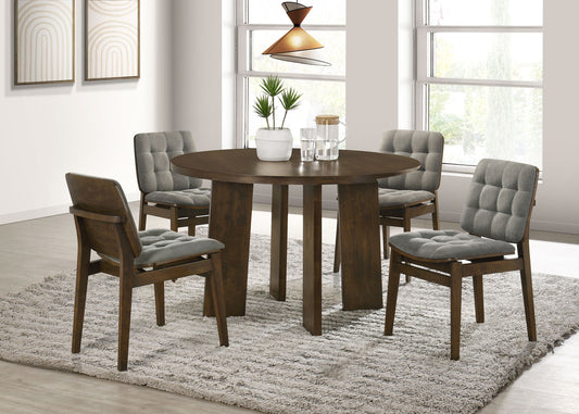 Strouse 5-piece Dining Set Grey and Walnut