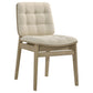 Redbridge Upholstered Side Chair Cream and Natural Oak (Set of 2)