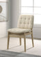 Redbridge Upholstered Side Chair Cream and Natural Oak (Set of 2)