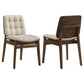 Redbridge Upholstered Side Chair Cream and Walnut (Set of 2)
