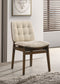 Redbridge Upholstered Side Chair Cream and Walnut (Set of 2)