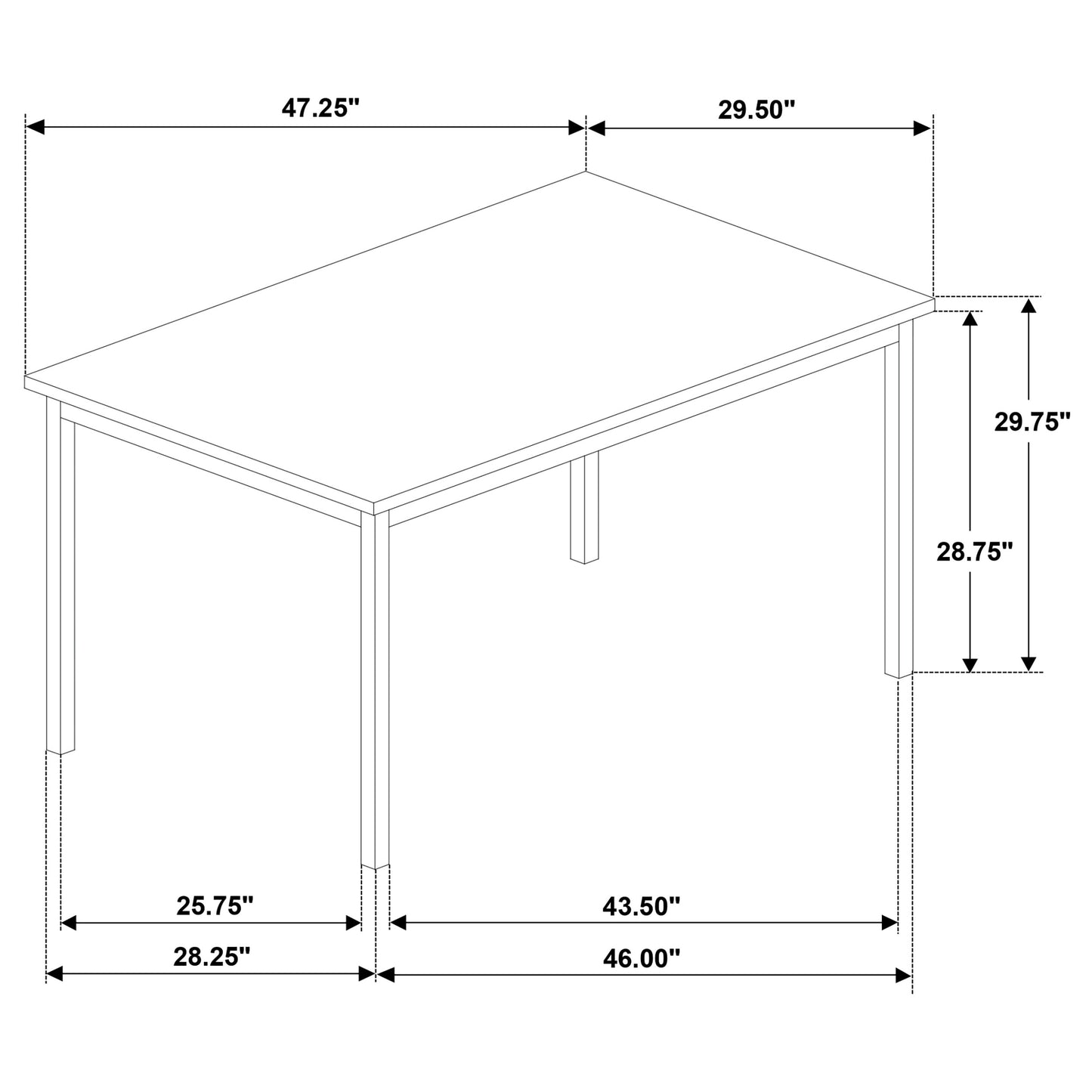 Garza Rectangular 47-inch Dining Table Greige Oak