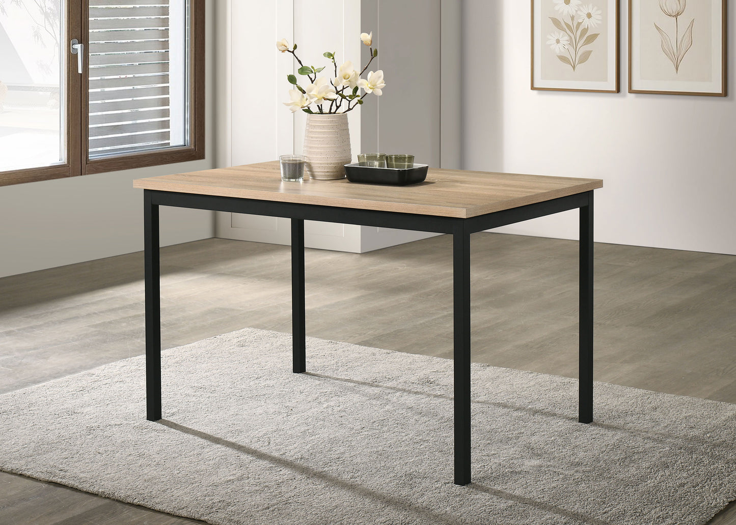 Garza Rectangular 47-inch Dining Table Greige Oak