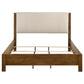 Adderley Eastern King Wood Panel Bed Cream and Warm Brown