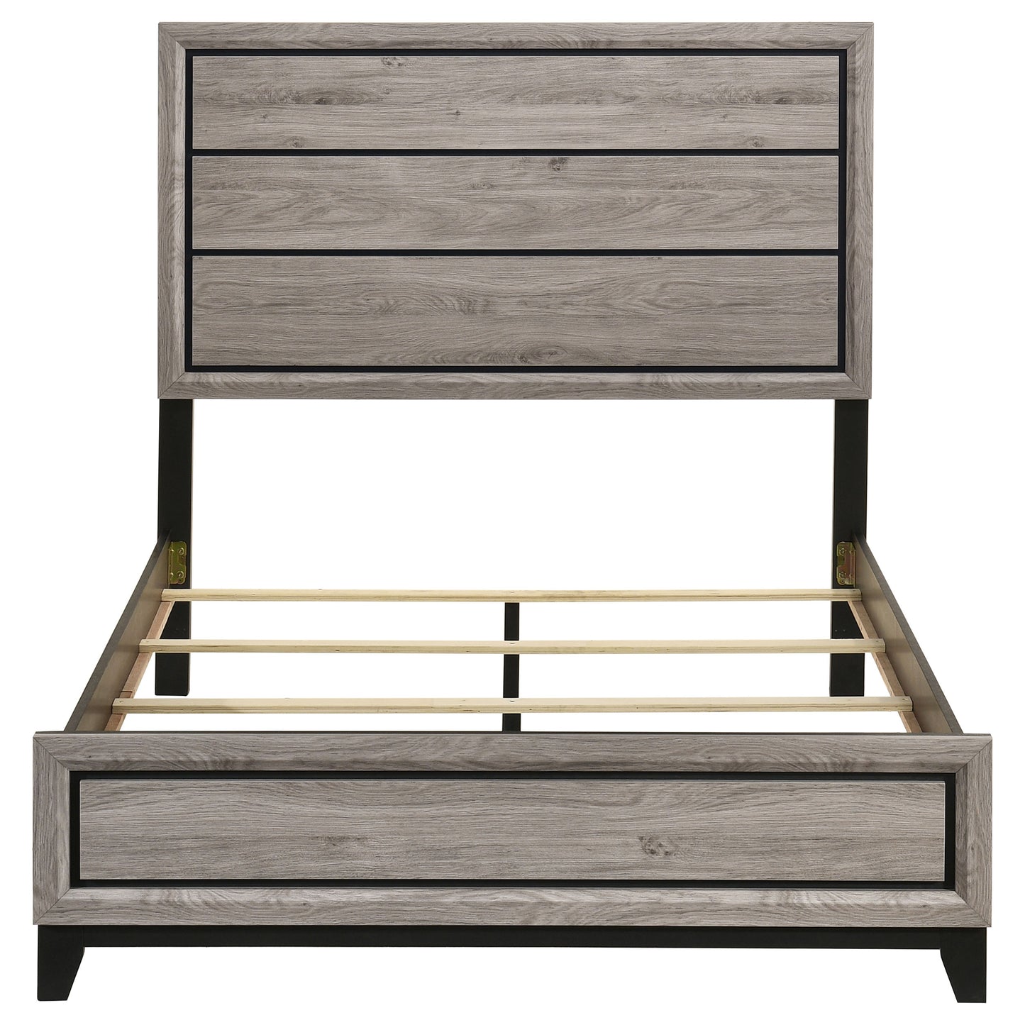 Valen Wood Full Panel Bed Light Taupe