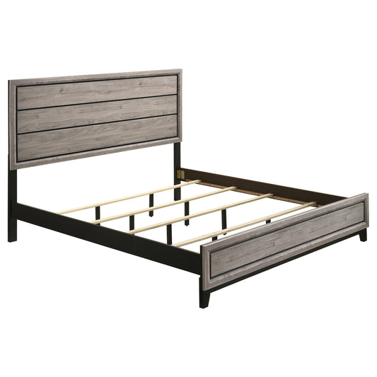 Valen Wood Eastern King Panel Bed Light Taupe