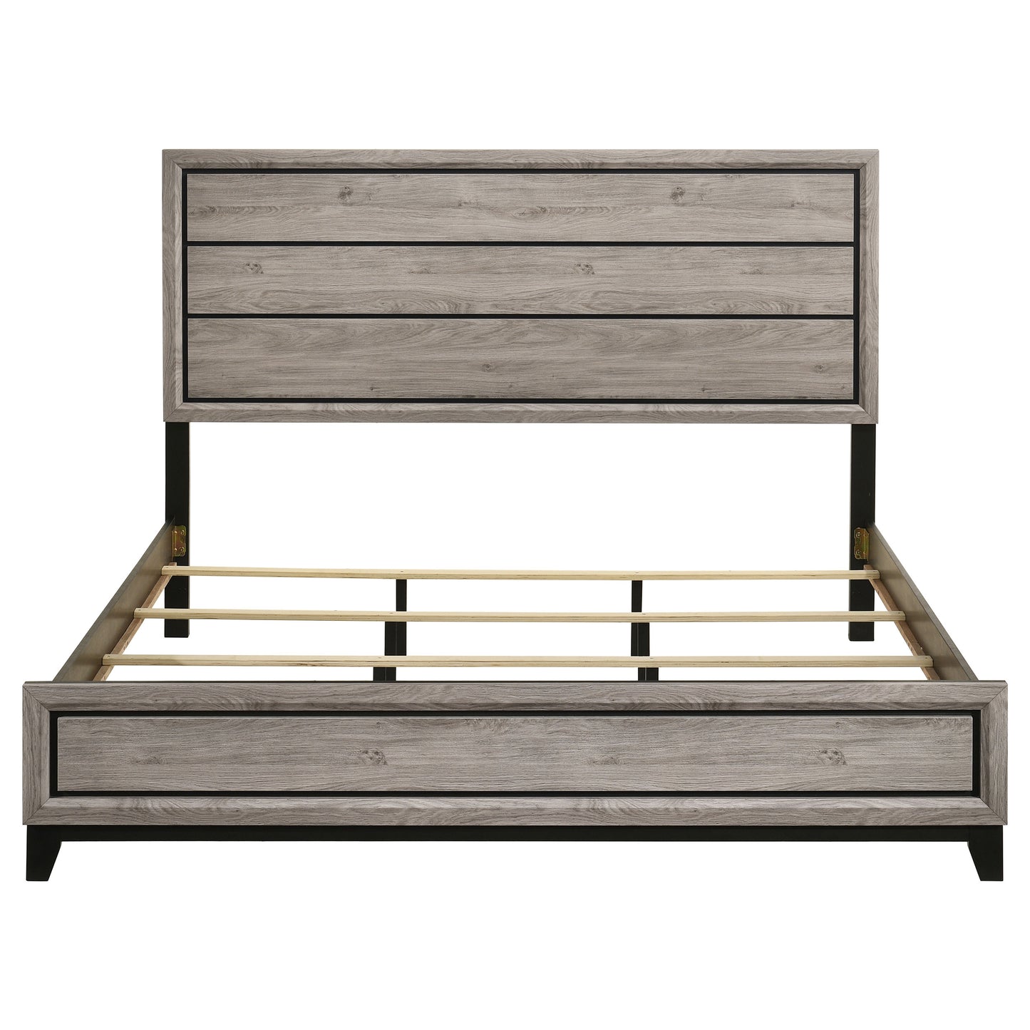 Valen Wood Eastern King Panel Bed Light Taupe
