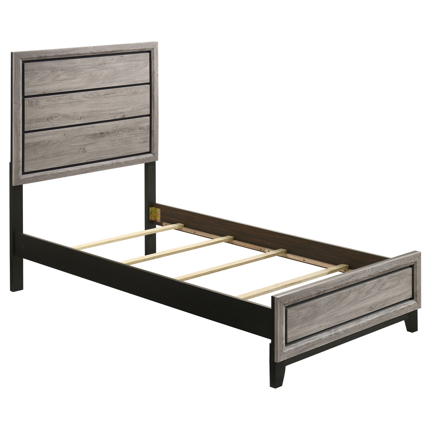 Valen Wood Twin Panel Bed Light Taupe