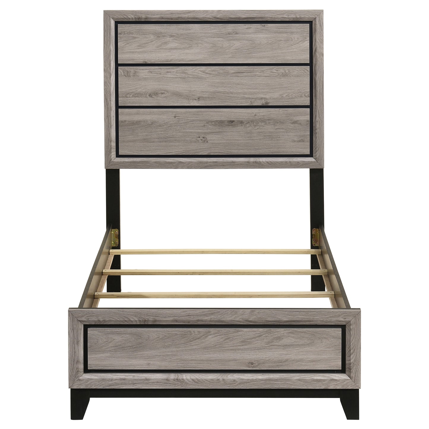 Valen Wood Twin Panel Bed Light Taupe