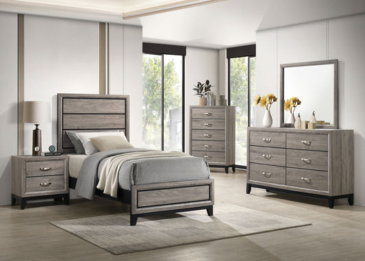 Valen Five-piece Twin Bedroom Set Light Taupe