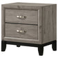 Valen 2-drawer Nightstand Bedside Table Light Taupe