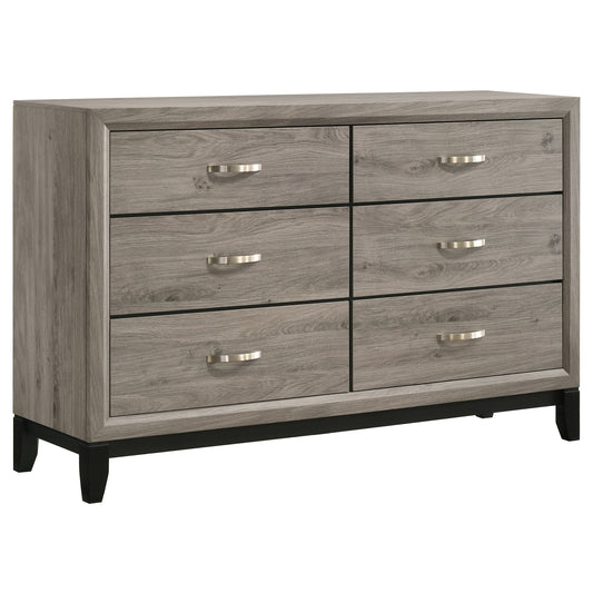 Valen 6-drawer Bedroom Dresser Cabinet Light Taupe