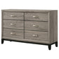 Valen 6-drawer Bedroom Dresser Cabinet Light Taupe