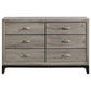 Valen 6-drawer Bedroom Dresser Cabinet Light Taupe
