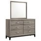 Valen 6-drawer Bedroom Dresser and Mirror Light Taupe