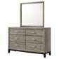 Valen 6-drawer Bedroom Dresser and Mirror Light Taupe