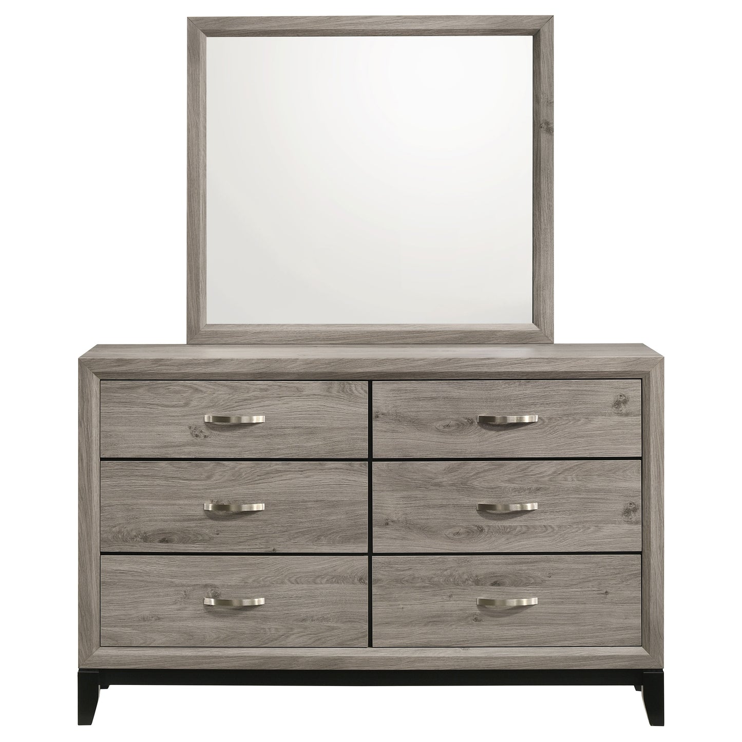 Valen 6-drawer Bedroom Dresser and Mirror Light Taupe
