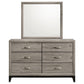Valen 6-drawer Bedroom Dresser and Mirror Light Taupe
