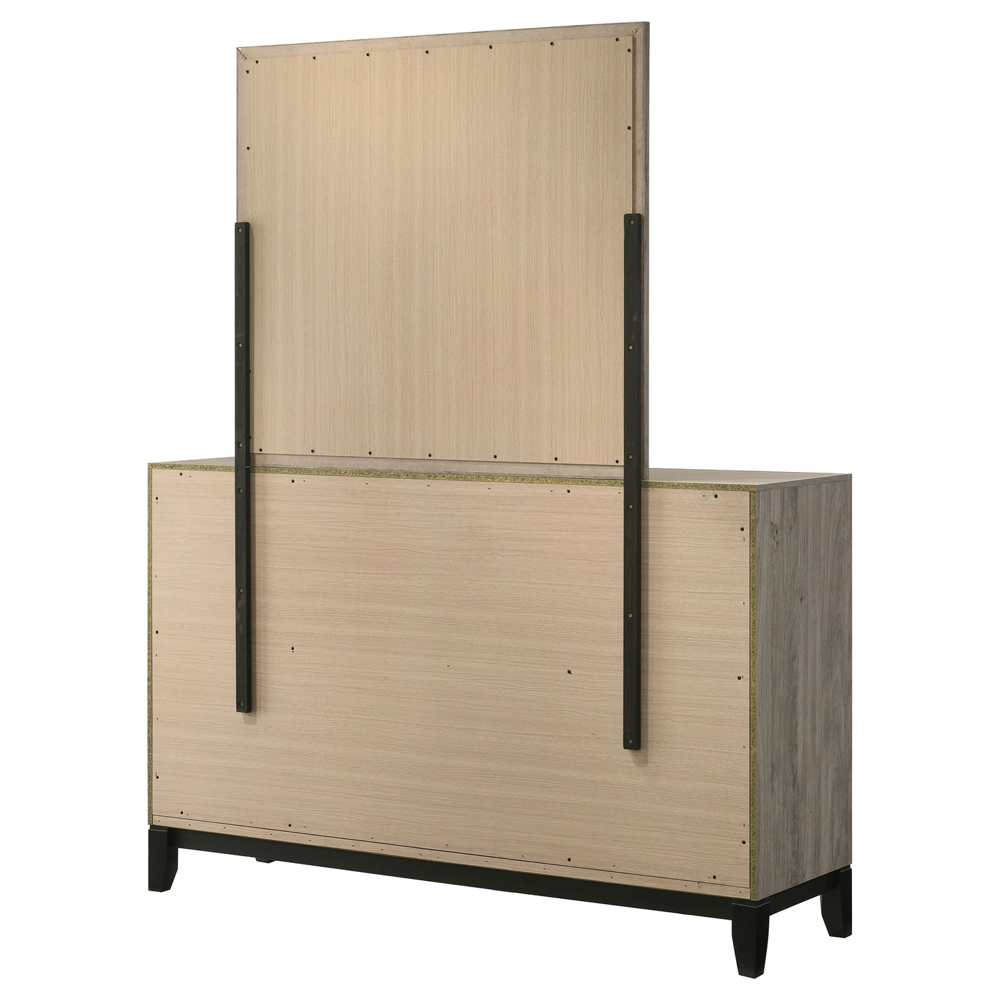 Valen 6-drawer Bedroom Dresser and Mirror Light Taupe