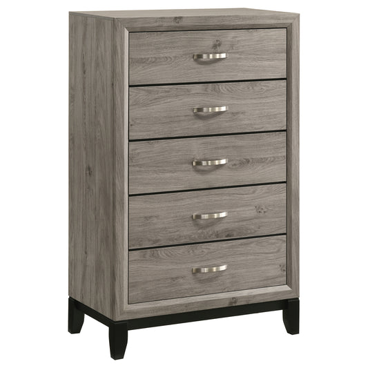 Valen 5-drawer Bedroom Chest of Drawers Light Taupe