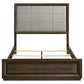 Atlas 64-inch Queen Upholstered Panel Bed Grey and Dark Oak