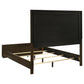 Atlas 64-inch Queen Upholstered Panel Bed Grey and Dark Oak