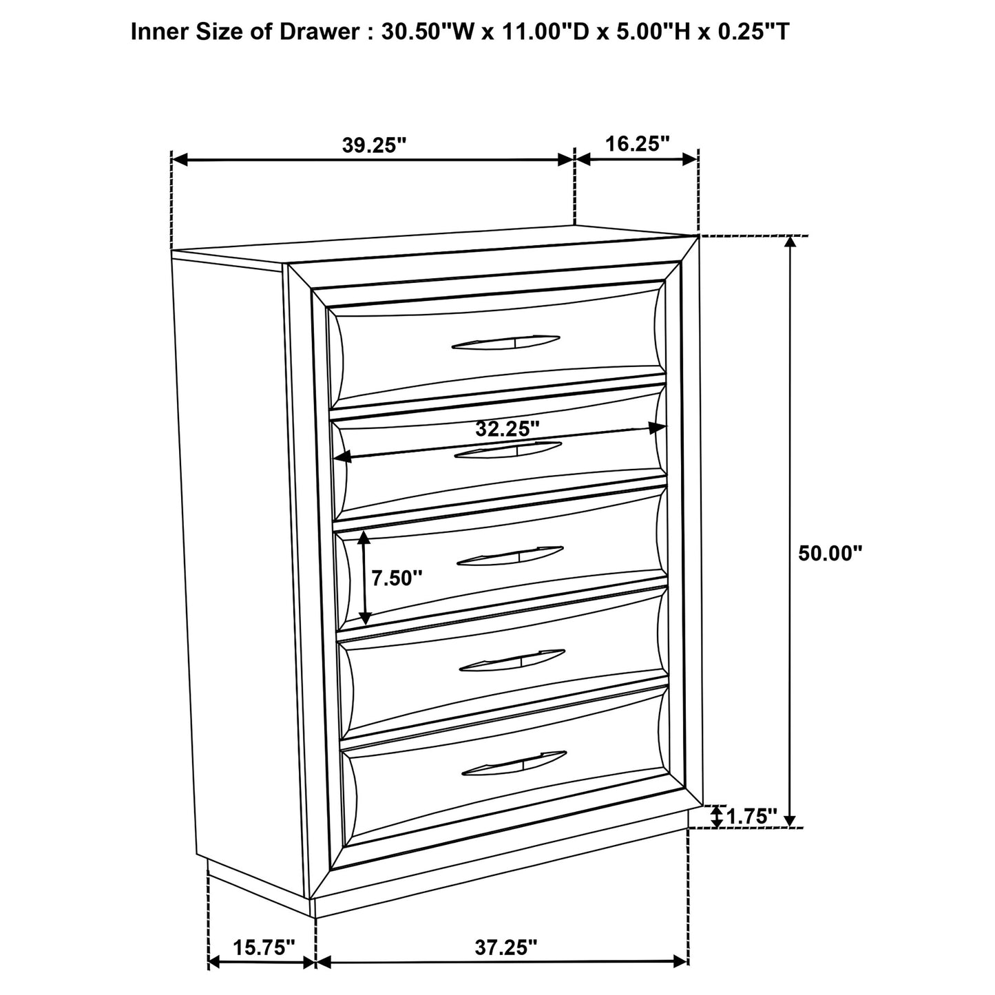 Atlas 5-piece Queen Bedroom Set Dark Oak