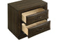 Atlas 2-drawer Bedroom Nightstand Bedside Table Dark Oak