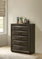 Atlas 5-drawer Bedroom Chest of Drawers Dark Oak