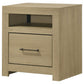 Hendricks 1-drawer Nightstand Bedside Table with Cubby Light Oak