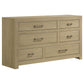 Hendricks 6-drawer Bedroom Dresser Storage Cabinet Light Oak