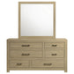 Hendricks 6-drawer Bedroom Dresser and Mirror Light Oak