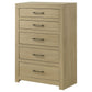 Hendricks 5-drawer Bedroom Chest of Drawers Light Oak