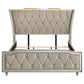 Lorient California King LED Upholstered Bed Ivory and Camel